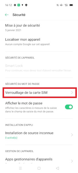Changer votre code PIN de son OPPO A54